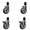 Service Caster 5'' Gray Poly Wheel Swivel 1-3/4'' Expanding Stem Caster Set 2 Brakes, 4PK SCC-EX20S514-PPUB-2-PLB-2-134 - alternate 1
